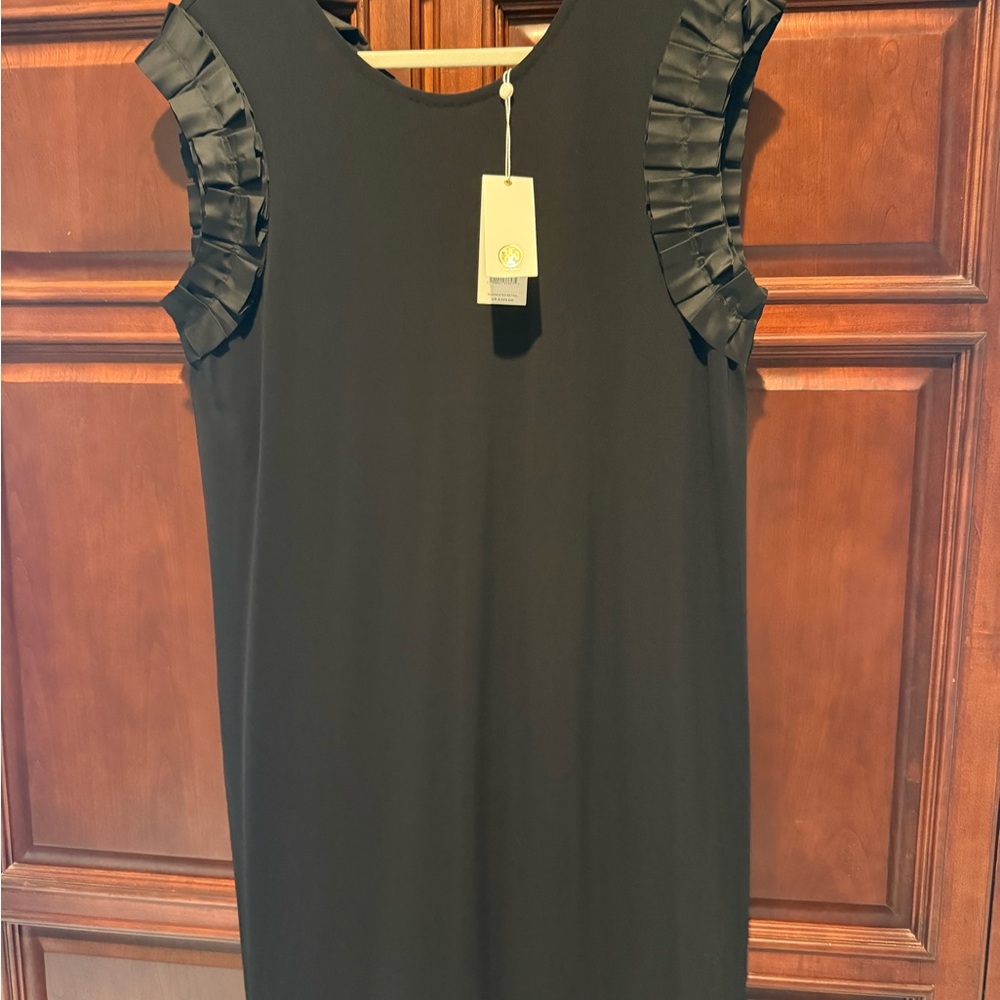 Tory Burch Black Dress with Ruffle Sleeves